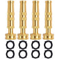 Hourleey Adjustable Twist Hose Nozzle, 4" Heavy-Duty Brass Hose Nozzle with 8 Garden Hose Rubber Washers (4 Pack) - size: 4 Inch Nozzle Twist 4Pack