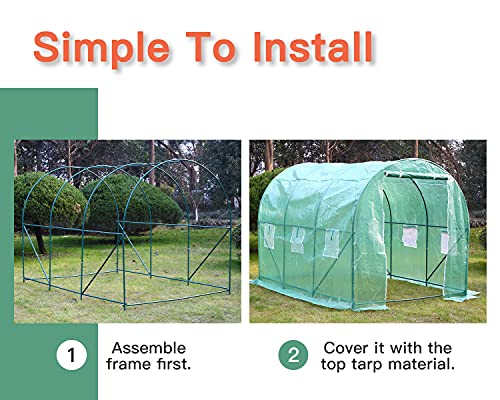Greenhouse for Outdoors Greenhouse Walk-in Green House L10'xW7'xH7' Plastic Mini Greenhouse Kit Indoor Portable Greenhouse Plant Shelves Tomato Herb Canopy for Patio
