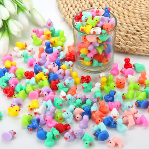 240pcs Mini Ducks, Tiny Resin Duck Small Plastic Animals Figurines Bulk - style: Mini Ducks