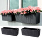 LaLaGreen Outdoor Wall Planters (20in, 2 Pack) Black Window Flower Boxes - color: Black X 2