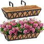2 Pack 36IN Window Box Planter Basket w/Adjustable Brackets (S1) - color: Set 2