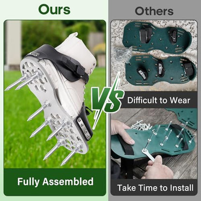 Fully Assembled Aerator Shoes with 2.2" Bend-Resistant Spikes for Clay Soil