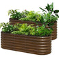 SnugNiture 2-Pack Galvanized Steel Raised Garden Bed Kit - 6x2x2 ft Metal Planter Boxes for Vegetables, Flowers, Herbs | Easy Assembly, Open Bottom Design, Brown - size: 6x2x2ft(2 Pack)