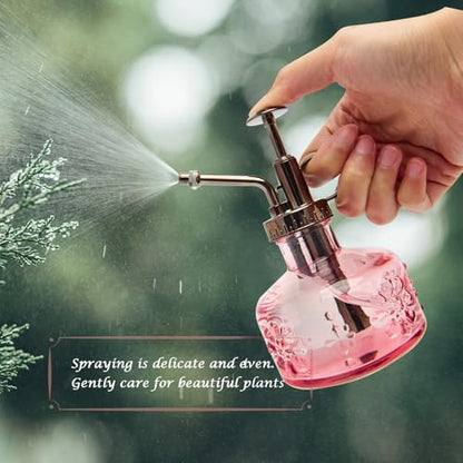XXXFLOWER Glass Plant Mister Spray Bottle Pink 180ml/6 oz - color: Pink