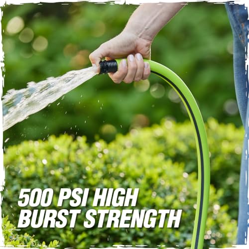 RUGGED RHINO Heavy Duty Garden Hose 75ft x 5/8in, Green and Black - color: Green/Black, size: 75 Feet