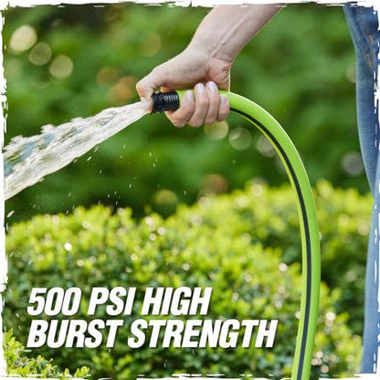 RUGGED RHINO Heavy Duty Garden Hose 75ft x 5/8in, Green and Black - color: Green/Black, size: 75 Feet