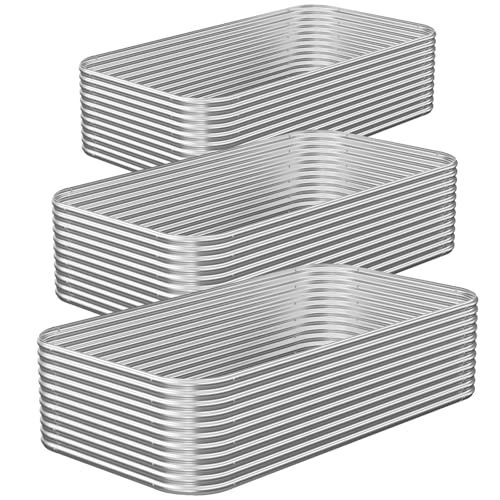 3 Pack Tall Corrugated Galvanized Steel Raised Garden Bed Outdoor, Metal Above Ground Garden Bed for Vegetables and Flowers, Raised Beds for Gardening-4x2FT - color: Silver, size: 4x2FT