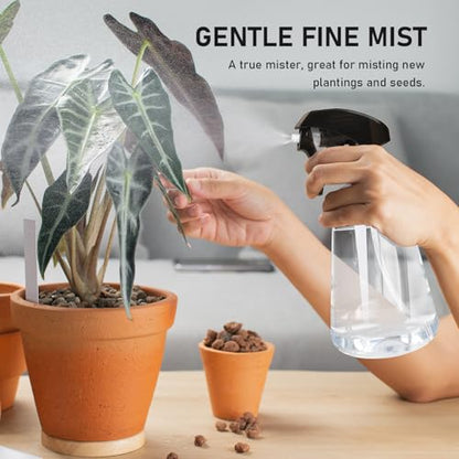 Spray Bottle 2 Pack, 16oz - Ultra Fine Mist, Plant Mister Indoor, Funnel - color: Clear