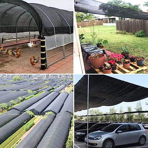 Shade Cloth, 80%-90% Garden Shade Mesh Net with Grommets, Outdoor Black Sunblock Neting Antifreezing Cover for Plant Pergola Patio Greenhouse Chicken Coop, 3x12FT - size: 3x12FT