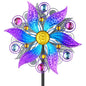 Violet Metal Wind Spinner Outdoor, Kinetic Yard Art with Stake