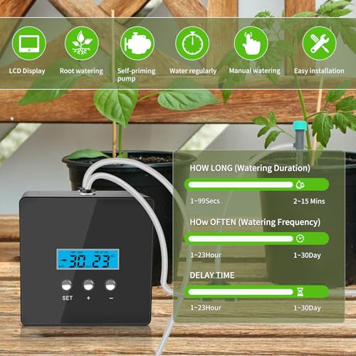 Automatic drip Irrigation System，DIY Indoor Plant Watering System,Self-Priming Pump, programmable Timer, Indoor Pot Plant Watering Device