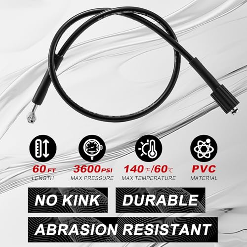 Tool Daily Retractable Pressure Washer Hose Reel, 1/4” x 60 FT