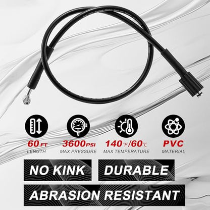 Tool Daily Retractable Pressure Washer Hose Reel, 1/4” x 60 FT