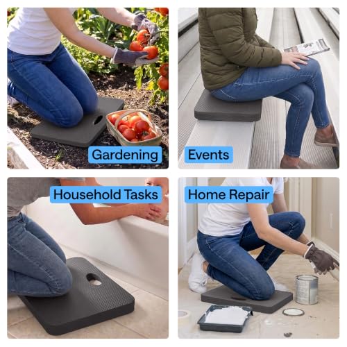GORILLA GRIP® Extra Thick Foam Kneeling Pad for Gardening, 17.5x11 Charcoal - color: Charcoal
