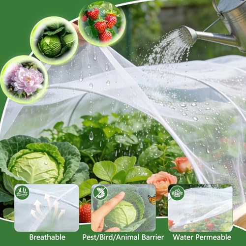 Garden Netting for Raised Beds 2PCS, Raised Garden Bed Plant Netting Cover Mesh with Drawstring for Garden Protection, Rectangular Bird Insect Netting Pest Barrier Screen for Vegetable, 4x2x1ft, White - color: 2pcs White Mesh