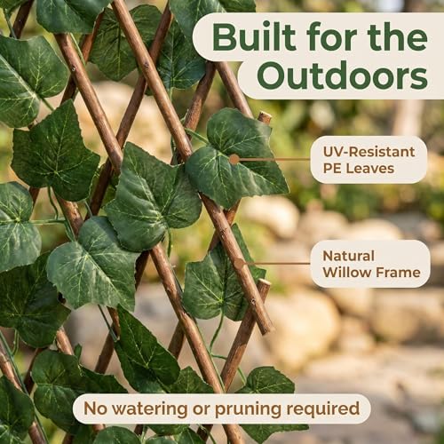 Expandable Privacy Fence, Grape Leaves, 120 x 22 in - color: Grape Leaves