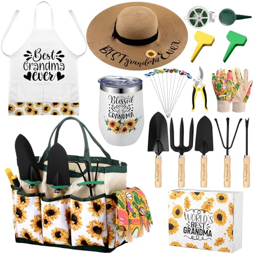 Lasnten 16 Pcs Christmas Garden Tools Set for Women Birthday Garden Gift - style: Grandma