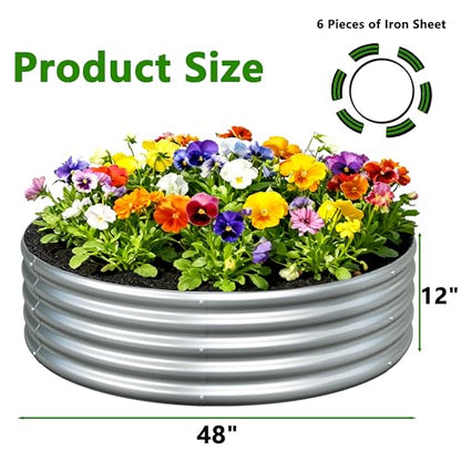 3PCS 4x4x1FT Galvanized Metal Raised Garden Bed,Outdoor Planter Box for Vegetables - size: 4x4x1(3PCS)