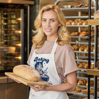 Sourdough Apron Gifts for Bakers, Adjustable Apron, Gifts for Bread Bakers, Perfect for Baking Cooking - color: Funny Cat-3