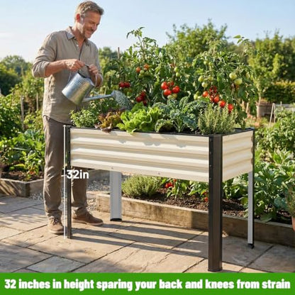 SnugNiture Raised Garden Bed with Legs, 48×18×32in, 2 Pack, White - color: White, size: 48×18×32in(2PCS)
