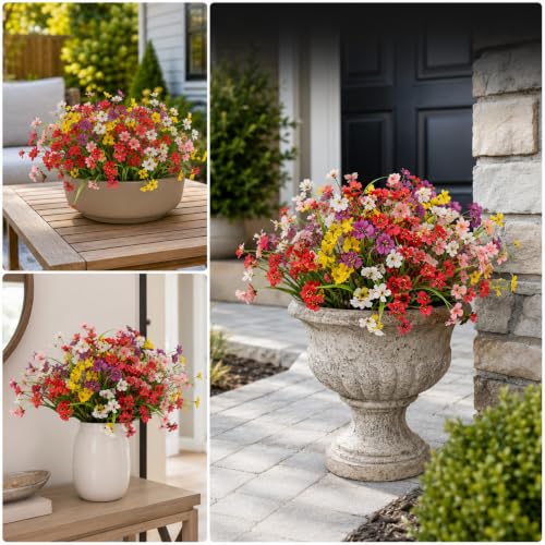 Artificial Flowers 24 Pcs, Multiple Styles with Monkey Grass & Eucalyptus - color: 6 Colors Monkey Grass + Eucalyptus