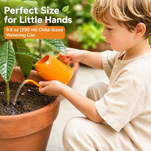Tiny Montessori Metal Watering Can for Kids with Long Spout (White) - color: White