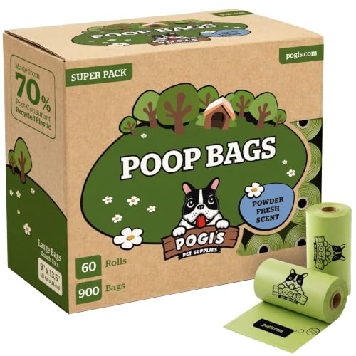 Pogi’s Dog Poop Bags – Leak-Proof & Extra Thick Pet Waste Bags (Fresh Scent, 60 Rolls, 900-Count) - color: Scented, size: 1 Count (Pack of 900)