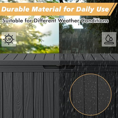 Fancyango 75 Gallon Outdoor Storage Waterproof Deck Box for Patio, Black