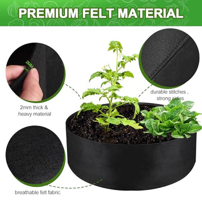 100 Gallon Large Grow Bag, Heavy Duty Fabric Round Raised Garden Bed - size: 100 Gallon (50" D x 12" H)