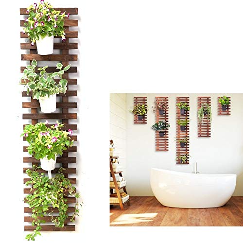 ShopLaLa Wooden Wall Planter (120cm) Wood Hanging Planters for Indoor Plant - size: 120cm (47.2")