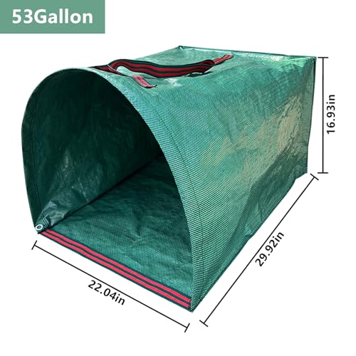 2-Pack 53 Gal Leaf Bags, Leaf Collector Reusable Yard Waste Bags