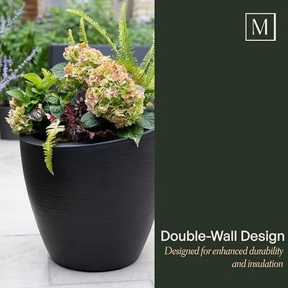 Mayne 8879-ES Modesto 20in Round Patio Planter, Espresso - color: Espresso, size: 20 Inch