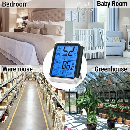 TempPro TempAir Digital Indoor Hygrometer Thermometer with Touchscreen - size: Indoor