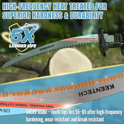 KEENTECH 15" Arc-Shaped Reciprocating Saw Blades, Fast Wood & Tree Pruning - size: 15"