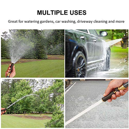 Brass Hose Nozzle, Adjustable Twist hose Sprayer, High Pressure Hose Nozzle with On-Off Valve, Leakproof Operation 3/4" Connector, Jet Sweeper Nozzle for Patio and Pet, Car Washing, 3 Pack - style: nozzle Jet valve -3P