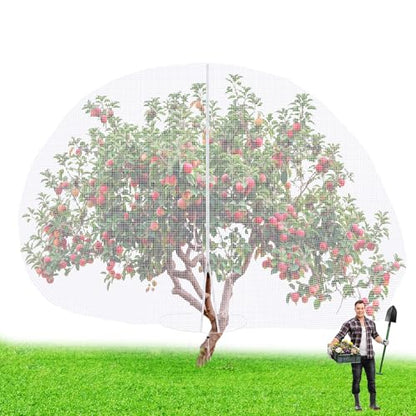 1 Pcs Large Fruit Tree Netting 14 X 18 Ft with Zipper Drawstring - size: 14 x 18 ft