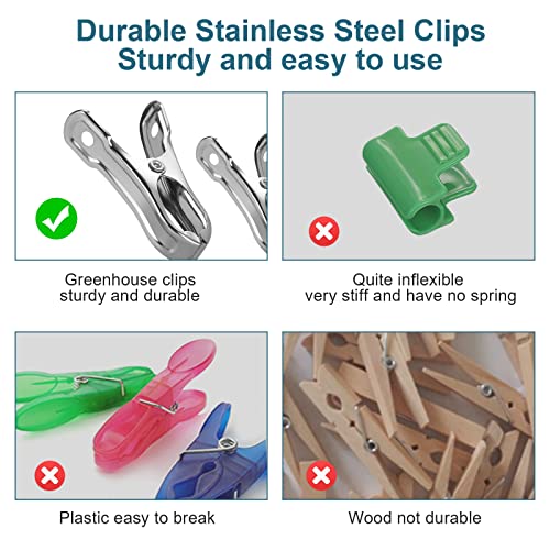 40 PCS Greenhouse Clips for Netting, Stainless Steel Garden Clamps, 2 Inch - style: 2inch-40pcs