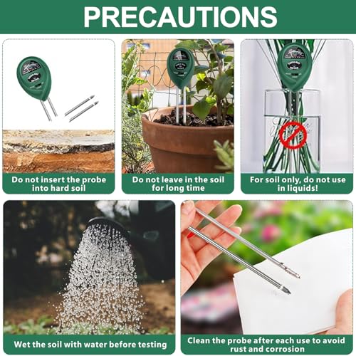Soil Moisture Meter PH Tester: 3-in-1 Soil Test Kit Plant Water Meter - color: Green-1PC