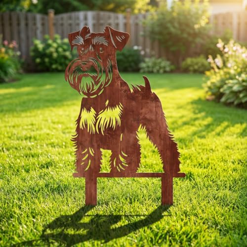 Resama Dog Metal Decorative Garden Stakes - color: Schnauzer