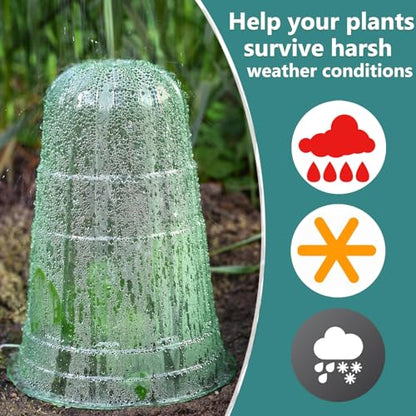 10 Pack Garden Cloches for Plants - color: Green 10pack