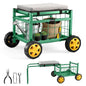 Saker Rolling Garden Cart with Seat & Wheels 15.7" EVA Padded Stool 500lb - size: Basic Version