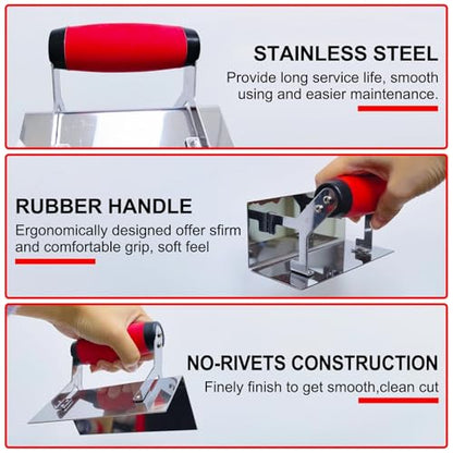 4 Pack Concrete Tool Set, Drywall Conner Trowel, Groover, Edger - size: 4 pcs Concrete Tools