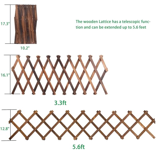 Wooden Lattice Panels 4Pack, 75"x11.8" Expandable - color: 4 Pack, size: 6.3 x 1.0 ft