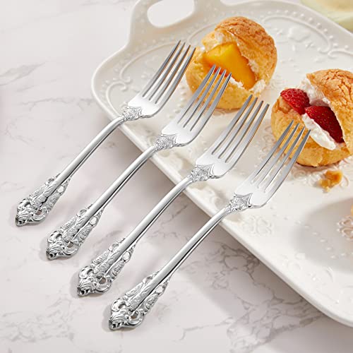 KEAWELL Luxury 4-Piece 5.9-Inch 18/10 Appetizer Forks (Silver) - color: Silver