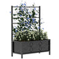 Outsunny Planter Box with Trellis, 35.4 x 15.7 x 47.2 inch, Black - color: Black