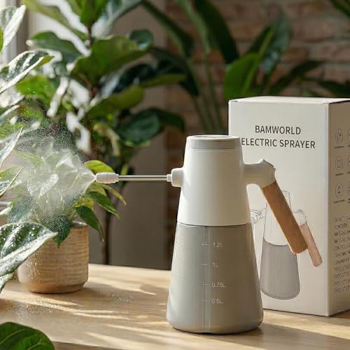 Bamworld Electric Sprayer with Adjustable Long Nozzle for Indoor Plants - color: White, size: 1400ml