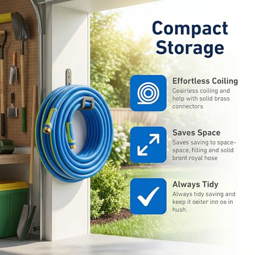 Garden Hose 75ft x 5/8", Heavy Duty Water Hose, Kink Resistant - color: Blue, size: 75FT