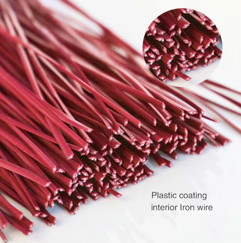 200 Pcs 6" Garden Plastic Plant Twist Ties Reusable Red Cable Ties for Climbing Plant Support, Christmas Tree, Bags, Gardening Activity.(Red) - color: Red