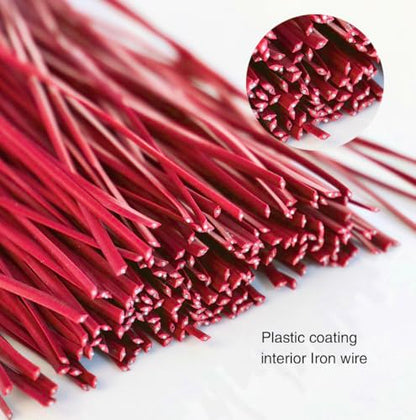 200 Pcs 6" Garden Plastic Plant Twist Ties Reusable Red Cable Ties for Climbing Plant Support, Christmas Tree, Bags, Gardening Activity.(Red) - color: Red