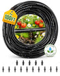 1/4 Drip Irrigation Tubing 100FT, Built-in 0.5 GPH Emitters, 6 Inch Spacing - size: 100FT